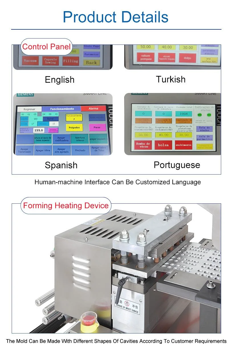 Dpp-260 Automatic Thermoforming Sealing Capsule Candy Ketchup Perfume Jam Chocolat Pill Tablet Capsule Disposable Syringe Automatic Blister Packaging Machine